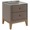 Nachtkästchen Smile Inkl. Beleuchtung, B: 49cm - Taupe, KONVENTIONELL, Glas/Holz (49/58,5/46cm) - James Wood