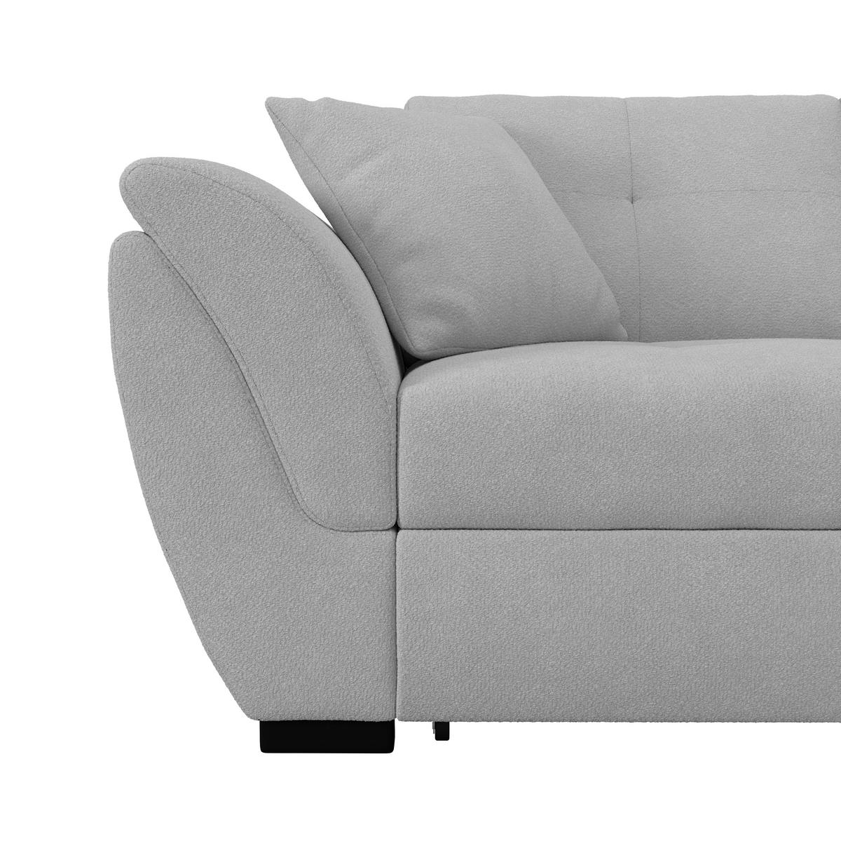 Rohová sedačka BERISSO, pravá, svetlosivá tk. VINCI - čierna/svetlosivá, Konventionell, textil (278/187cm) - Ondega