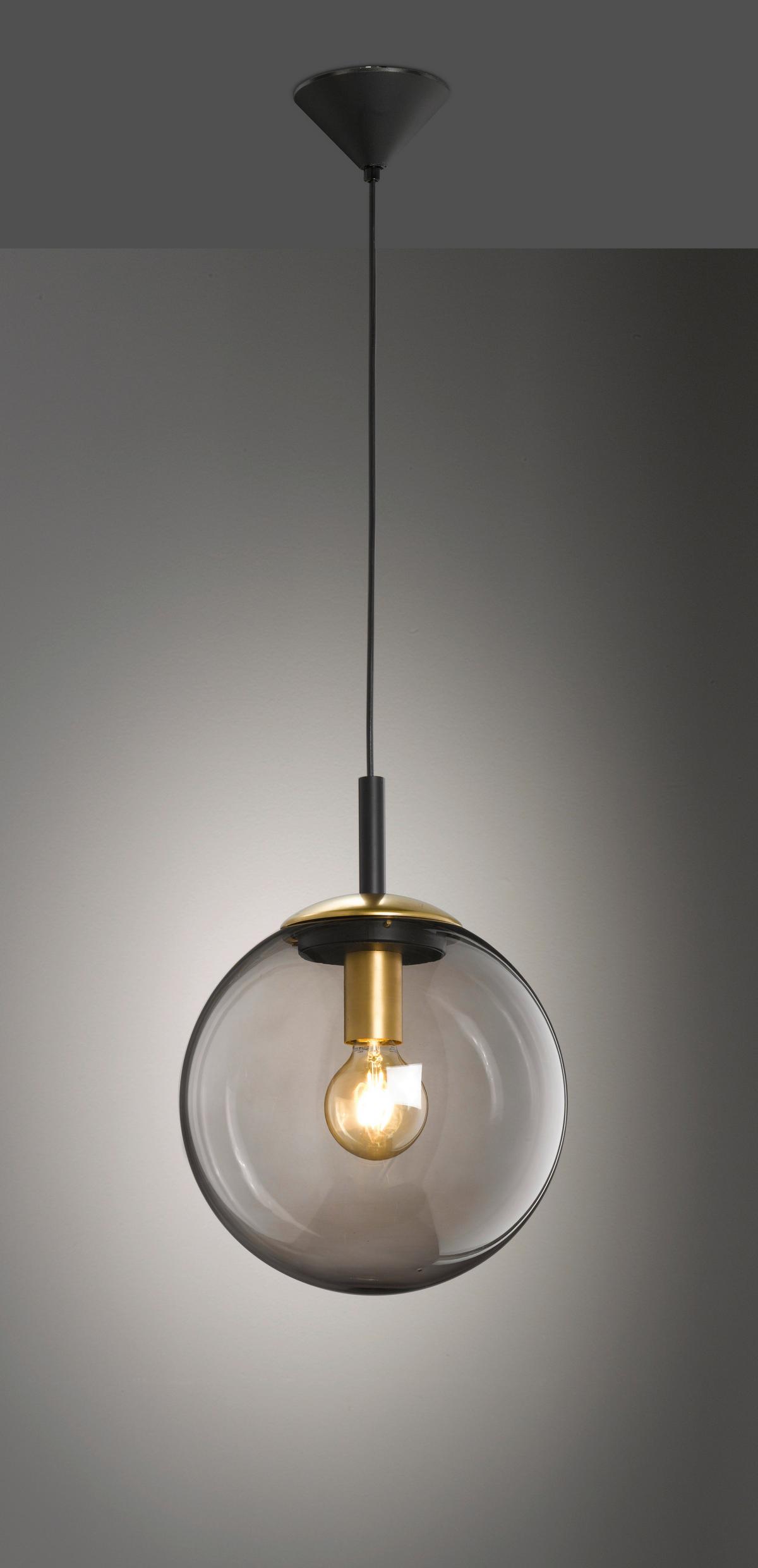 Hängeleuchte 60432 Dini - Klar/Messingfarben, Design, Glas/Metall (30/140cm) - Fischer & Honsel