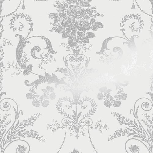 Vliestapete Vintage 52x1000 Cm Silber - Silberfarben, Basics, Papier/Kunststoff (52/1000cm)