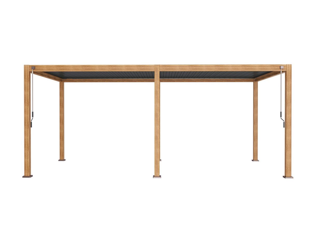 Pavillon Mirador 600x300 Cm Wetterfest, Gartenpavillon - Anthrazit/Braun, MODERN, Metall (600/250/300cm) - Gardenson