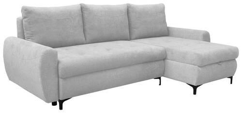 Eckschlafsofa Alen - Silberfarben/Schwarz, KONVENTIONELL, Textil (237/146cm) - Livetastic