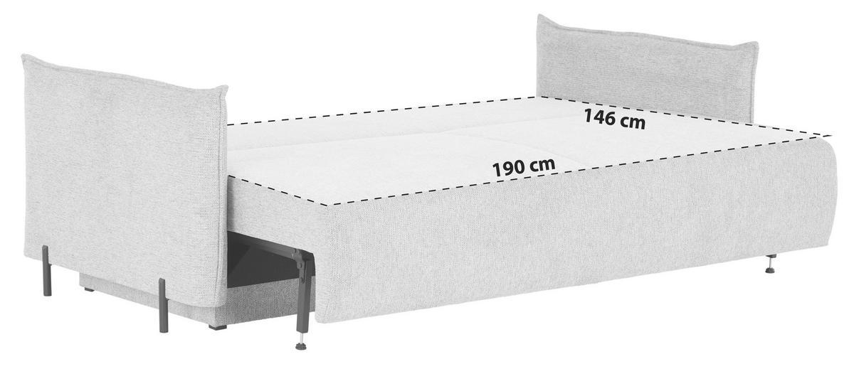 Schlafsofa Giulia - Rostfarben/Schwarz, MODERN, Textil (217/75-95/112cm) - Luca Bessoni