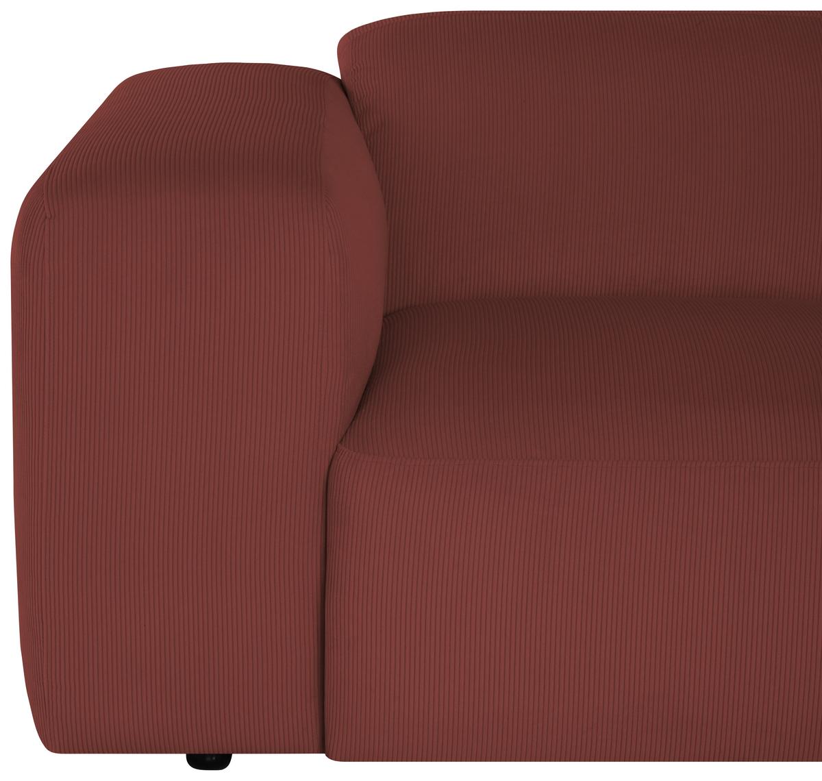 Ecksofa Hannah Rot 304x200 cm - Rot/Schwarz, Design, Textil (304/200cm) - MID.YOU