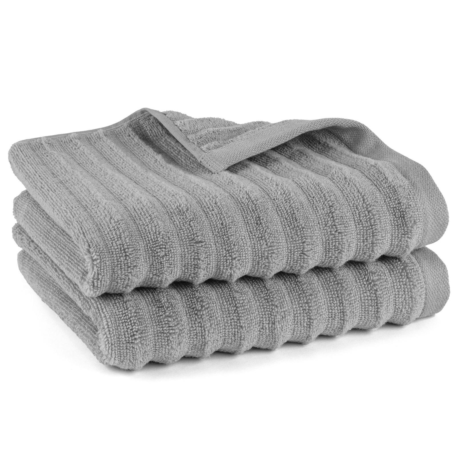 FROTTIERSET Welle 2er Set Dunkelgrau - Dunkelgrau, Basics, Textil (50/100/10cm)