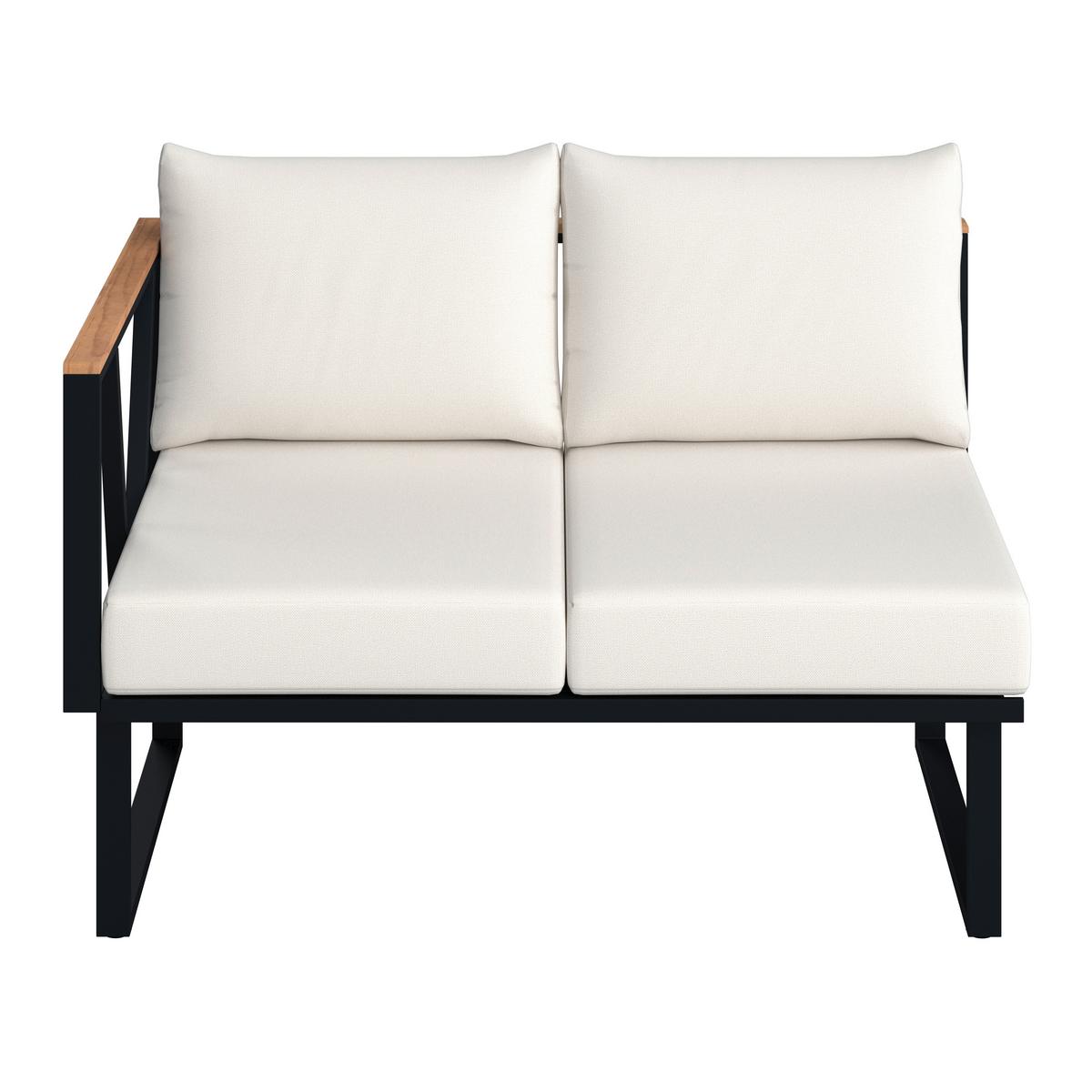TERASOVÁ SEDACIA SÚPRAVA LORETTA - čierna/farba akácie, Modern, kov/drevo (80/75/80cm) - Bessagi Garden
