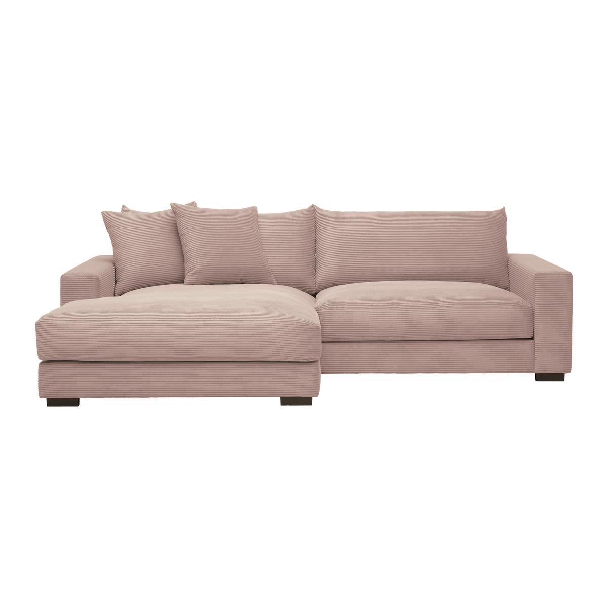 Rohová sedačka PEDRO, levá, růžový manšestr - růžová, Moderní, textil (180/265cm) - Mömax