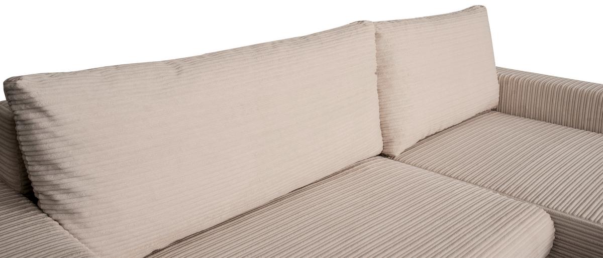 Rohová sedačka GENEVE, oboustranná, béžový manšestr - černá/béžová, Konvenční, textil/plast (225/167cm) - Mömax