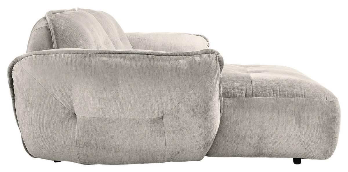 Ecksofa Fluffy Silberfarben S: 184x269 Cm - Silberfarben/Schwarz, MODERN, Textil (184/269cm) - Trendmanufaktur