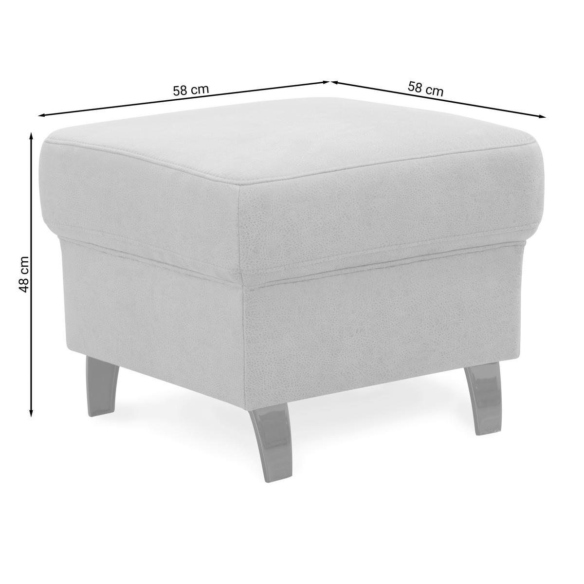 Hocker Arngast anthrazit, 58x48x58 cm - Anthrazit/Schwarz, KONVENTIONELL, Textil (58/48/58cm) - Sit & More