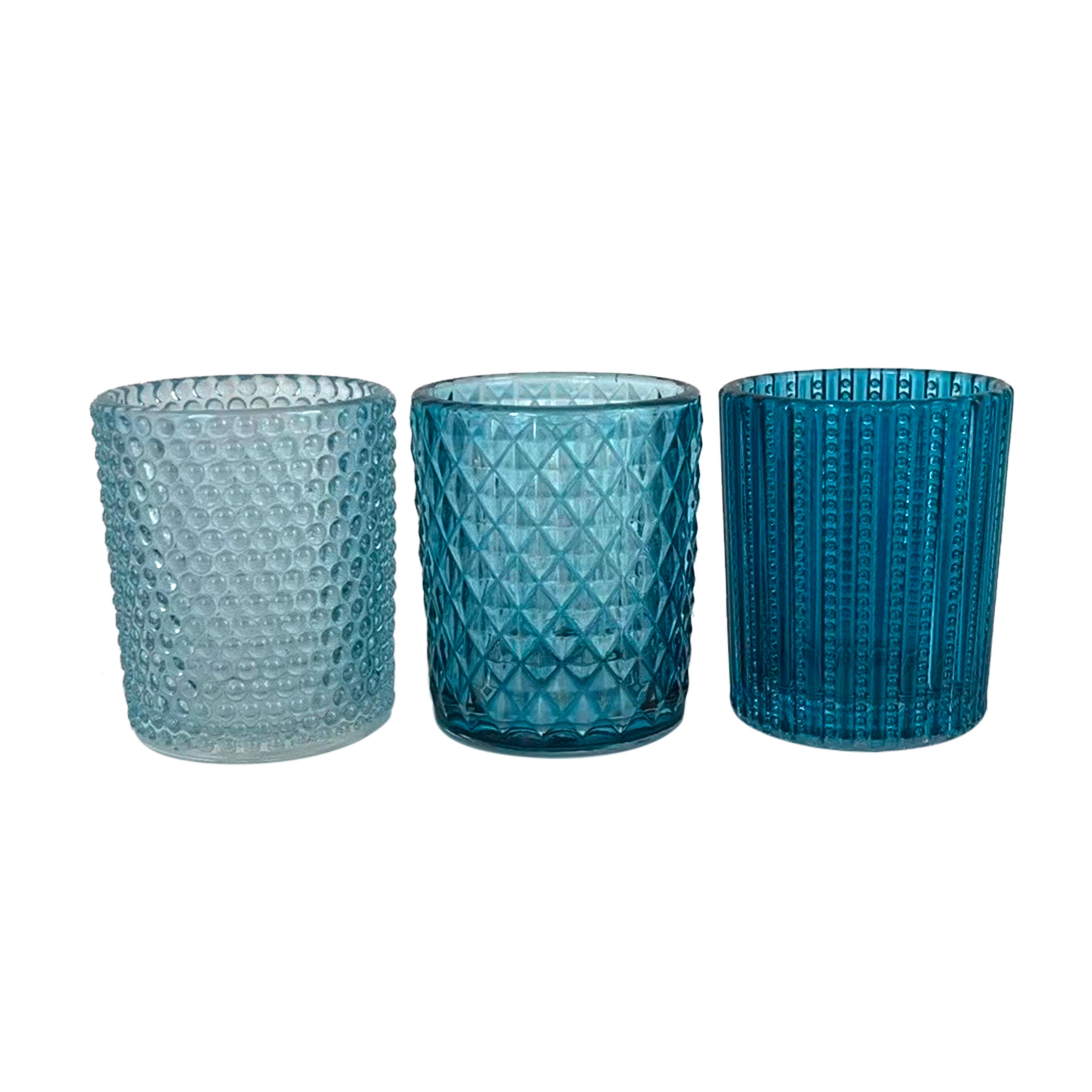 Teelichtglas Mariella - Blau/Dunkelblau, KONVENTIONELL, Glas (5,4/6,4cm) - Luca Bessoni