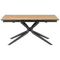 Esstisch ausziehbar Liana Teakfarben/Schwarz L:160-240cm - Schwarz/Teakfarben, MODERN, Glas/Keramik (160-240/90/76cm) - P & B