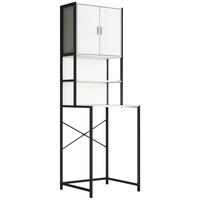 Waschmaschinenschrank Edino - Schwarz/Weiß, MODERN, Holzwerkstoff/Metall (66/189/48cm) - MID.YOU