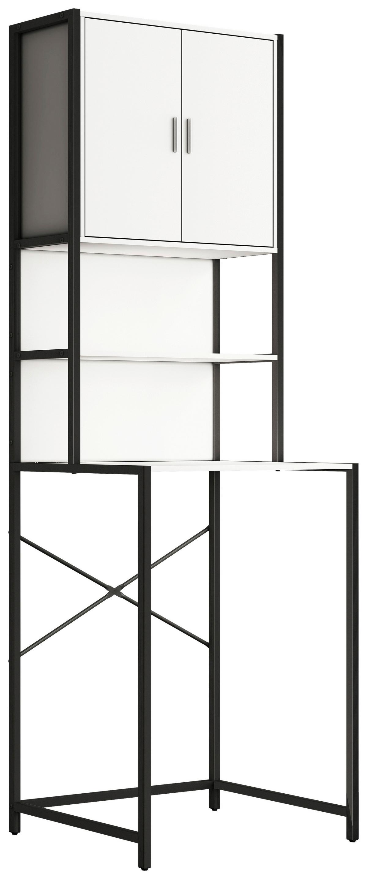 Waschmaschinenschrank Edino - Schwarz/Weiß, MODERN, Holzwerkstoff/Metall (66/189/48cm) - MID.YOU