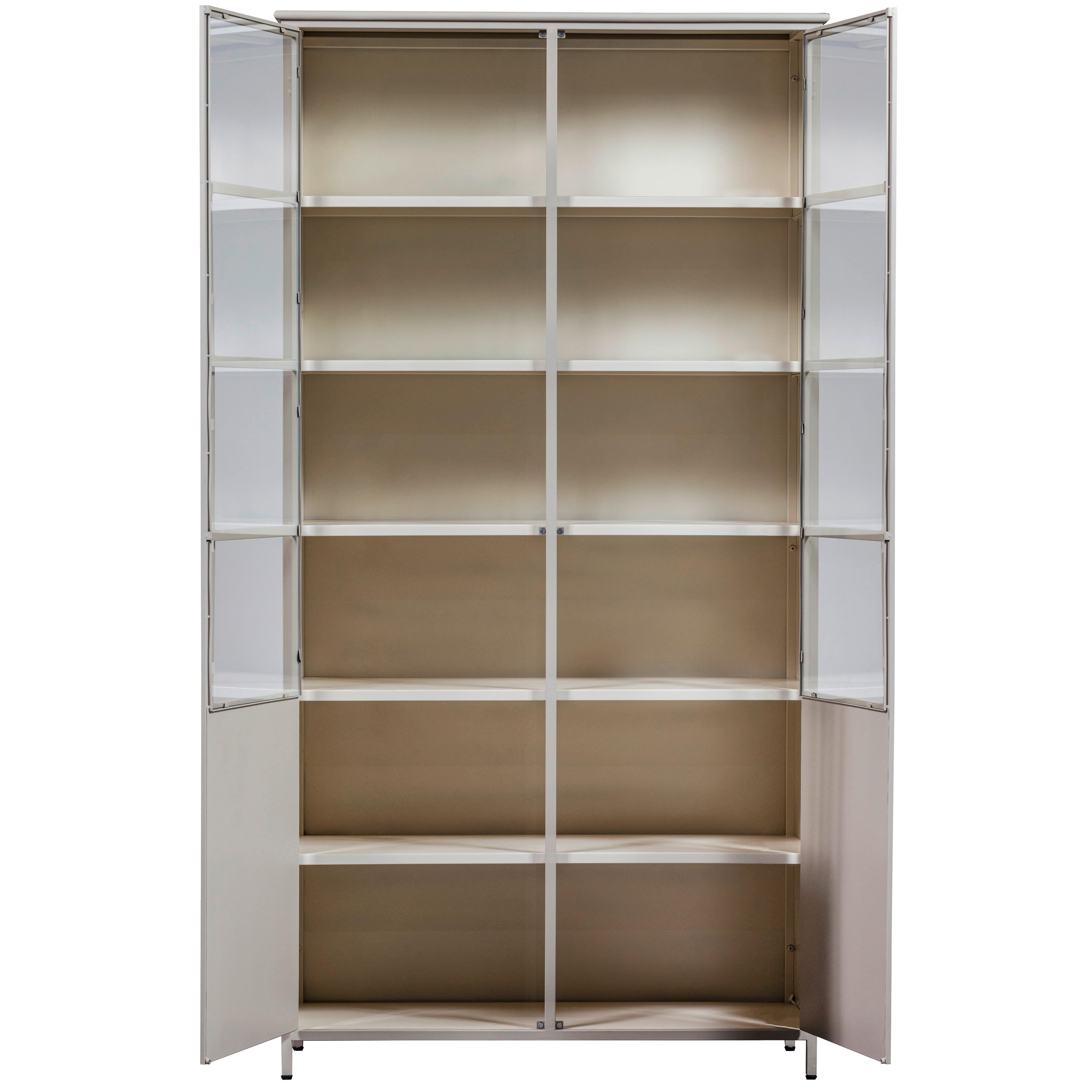 Vitrine Exhibit Sandfarben B: 96 Cm - Sandfarben, Design, Glas/Metall (96/200/40cm) - Livetastic