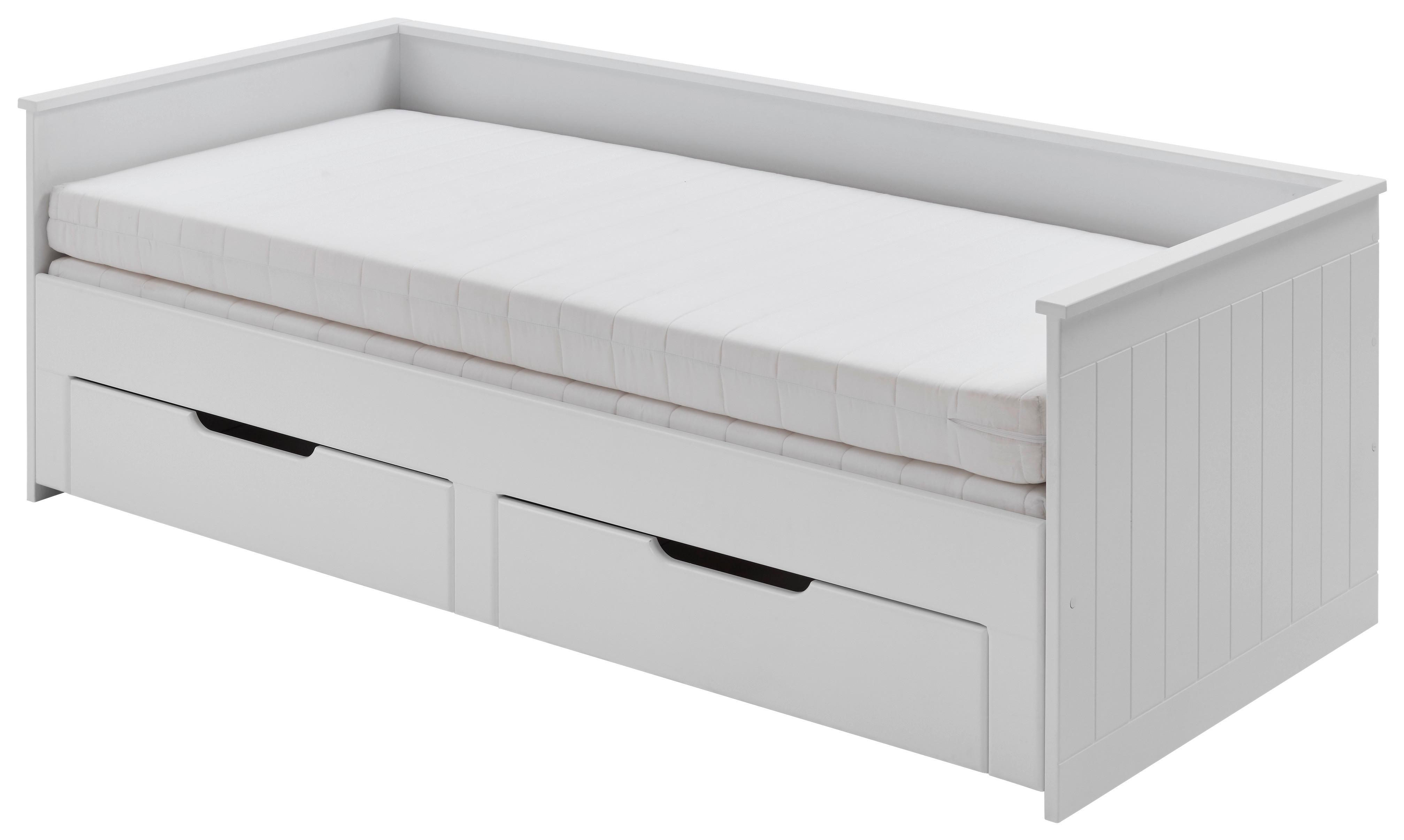Kihúzható Ágy Clara - bükk/fehér, Basics, faalapú anyag/fa (90/200cm) - P & B