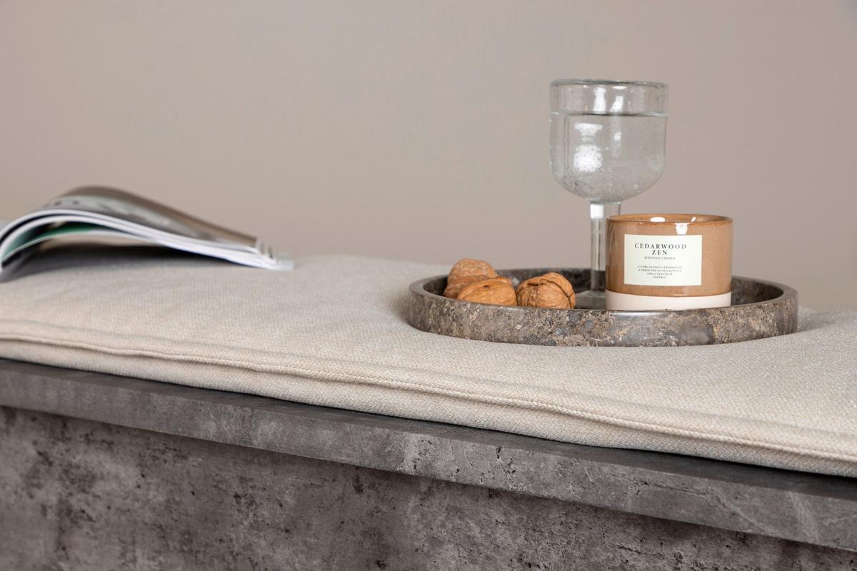 Sitzbank Kellogg - Weiß/Grau, Design, Holzwerkstoff/Textil (160/45/40cm) - Livetastic