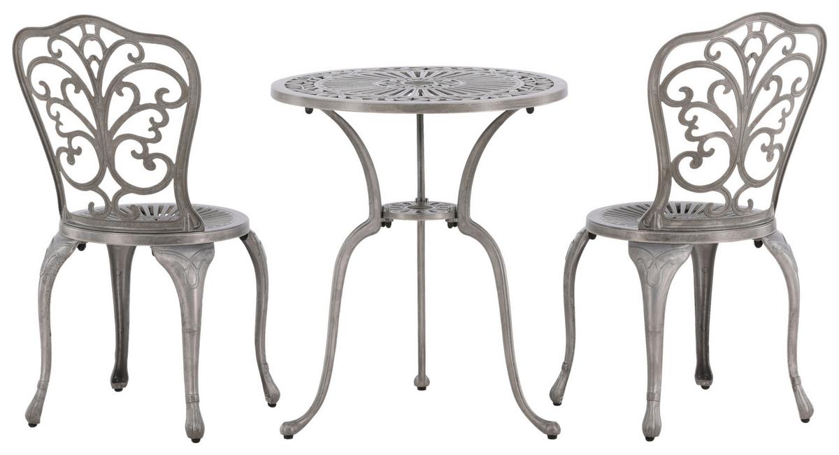 Balkonset Nandin - Silberfarben, KONVENTIONELL, Metall - Gardenson