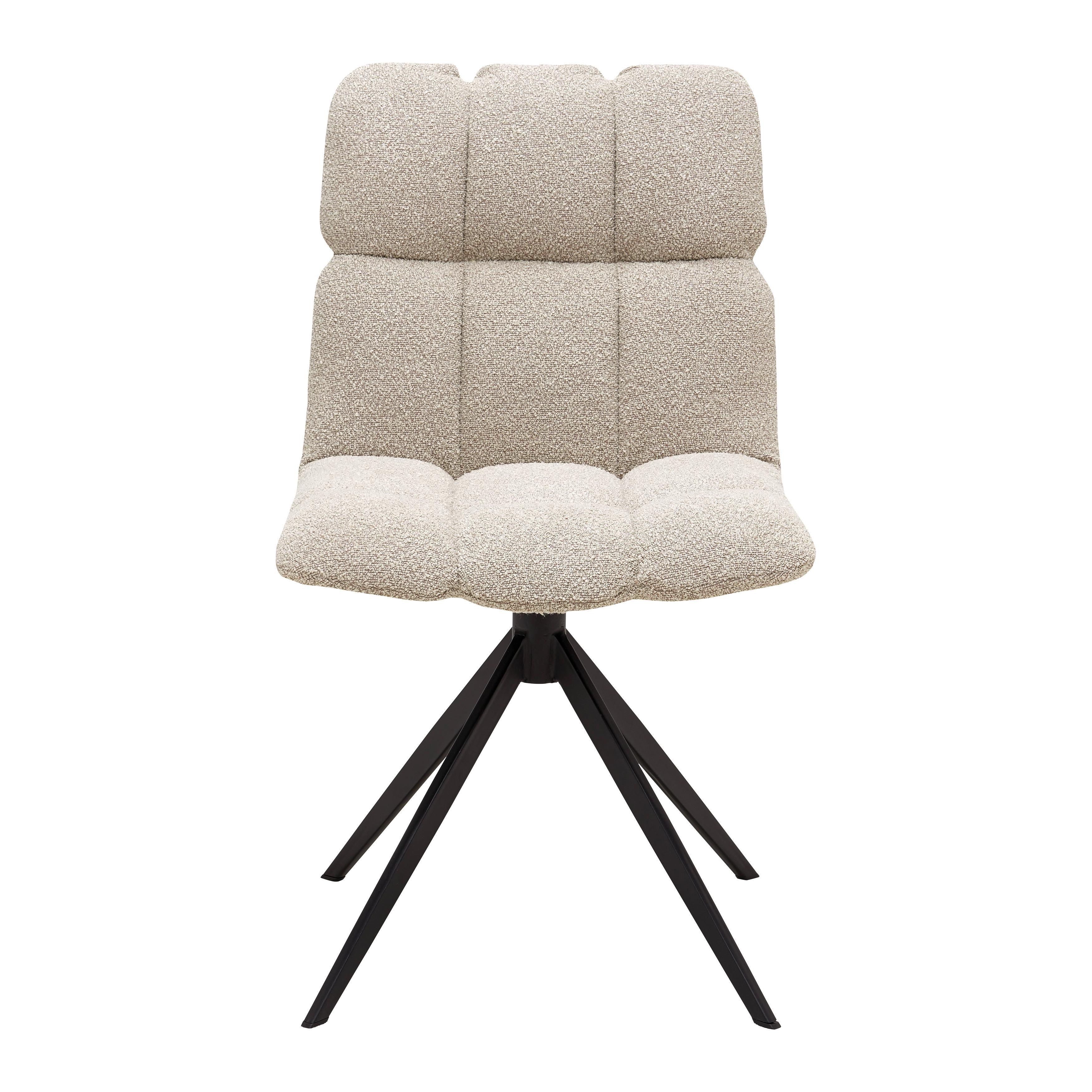 Otoční židle MALU béžová - černá/béžová, Moderní, kov/textil (53/68/83cm) - Bessagi Home