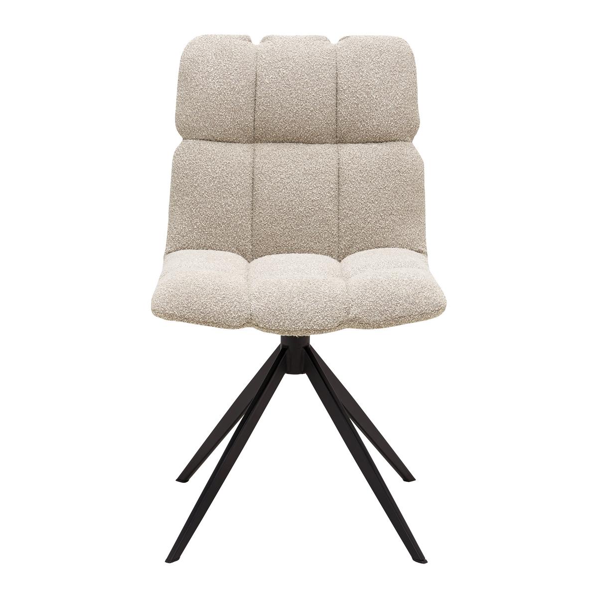 Otočná stolička MALU béžová - čierna/béžová, Modern, kov/textil (53/68/83cm) - Bessagi Home