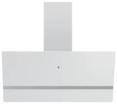 Dunstabzugshaube Respekta Hera BxHxT: 89,5x74,2-109,2x38,5 cm - Weiß, Trend, Glas/Metall (89,5/74,2-109,2/38,5cm) - Respekta
