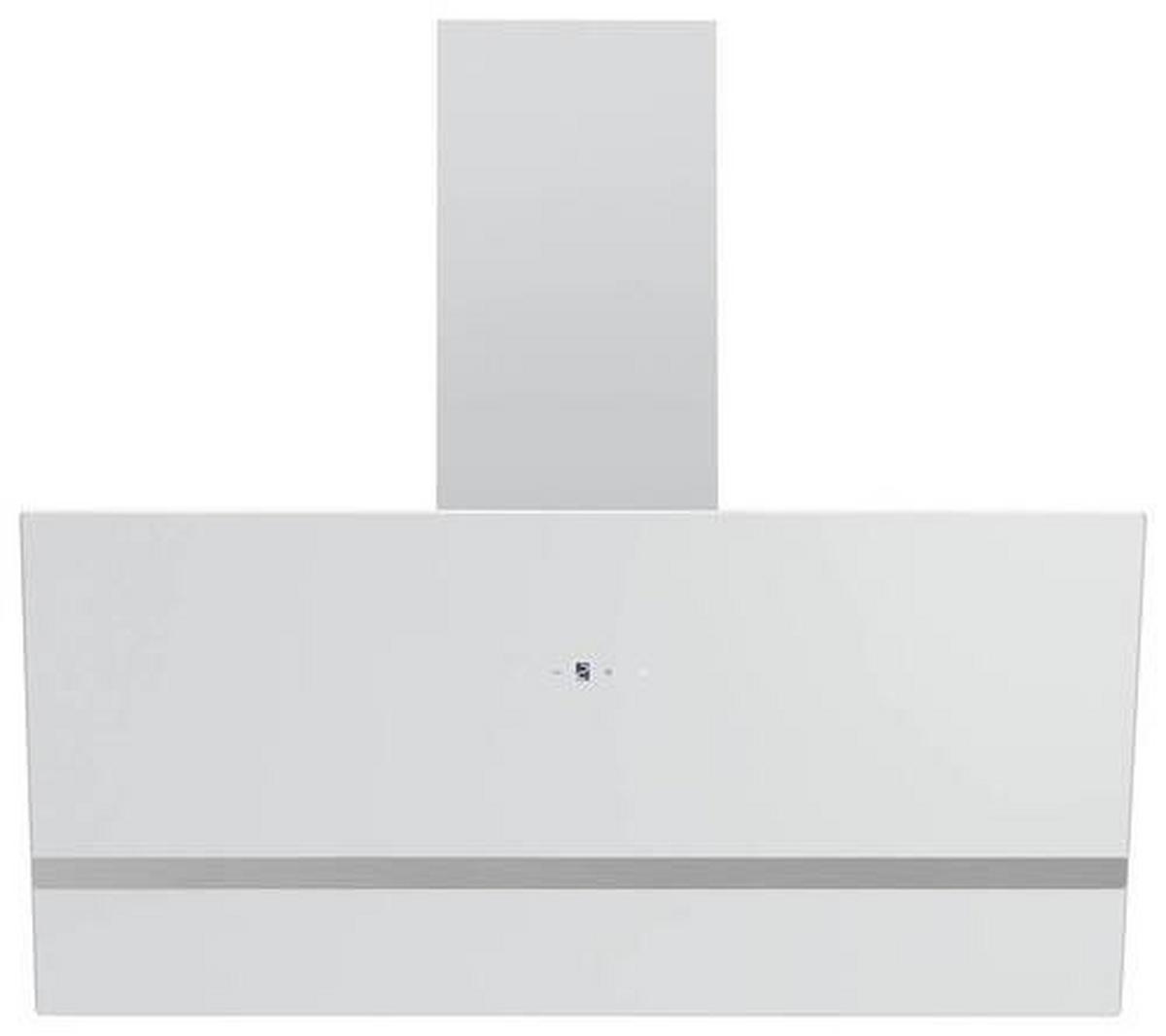 Dunstabzugshaube Respekta Hera BxHxT: 89,5x74,2-109,2x38,5 cm - Weiß, Trend, Glas/Metall (89,5/74,2-109,2/38,5cm) - Respekta