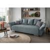 Bigsofa Pera, Mintgrün B: 242 cm - Chromfarben/Silberfarben, MODERN, Textil (242/71/90/131cm) - Livetastic