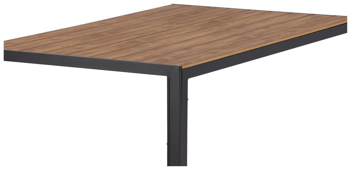 Gartentisch Break Aluminium L: 150cm - Schwarz/Naturfarben, KONVENTIONELL, Holz/Metall (150/90/75cm) - Gardenson