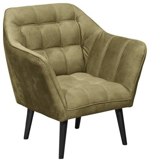Cocktailsessel Max Olivgrün B: 84 cm - Schwarz/Olivgrün, MODERN, Holzwerkstoff/Textil (84/87/70cm) - MID.YOU