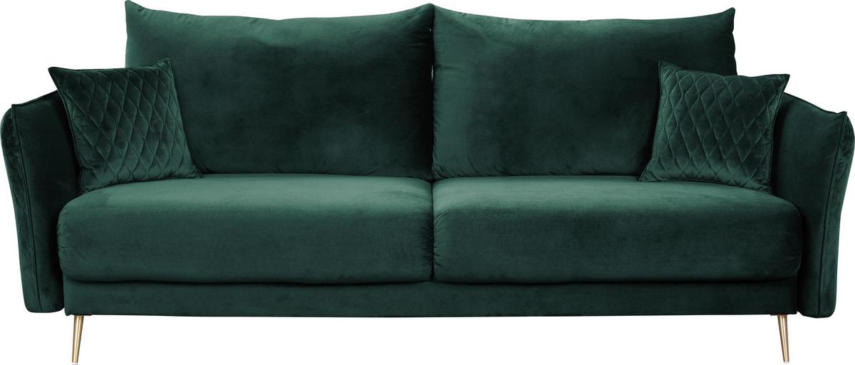 2-sitzer-sofa Mit Schlaffunktion Empoli B: 235cm - Goldfarben/Grün, Design, Textil (235/96/104cm) - MID.YOU
