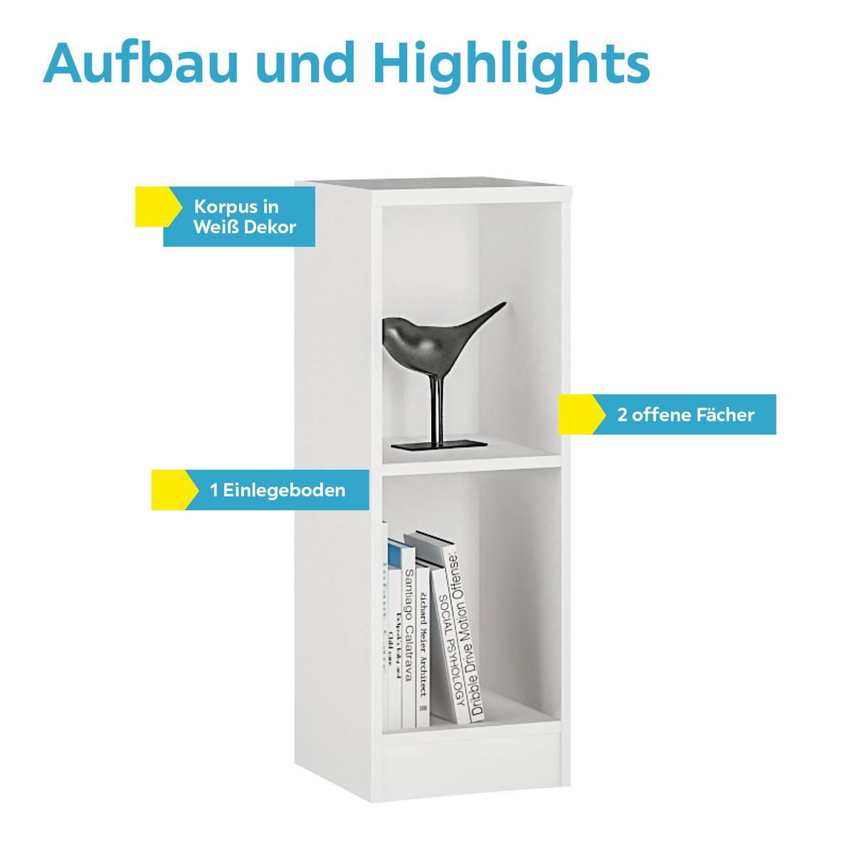 Regal 4-You B 30 cm, Weiß - Weiß, MODERN, Holz (30/85,5/35,2cm)