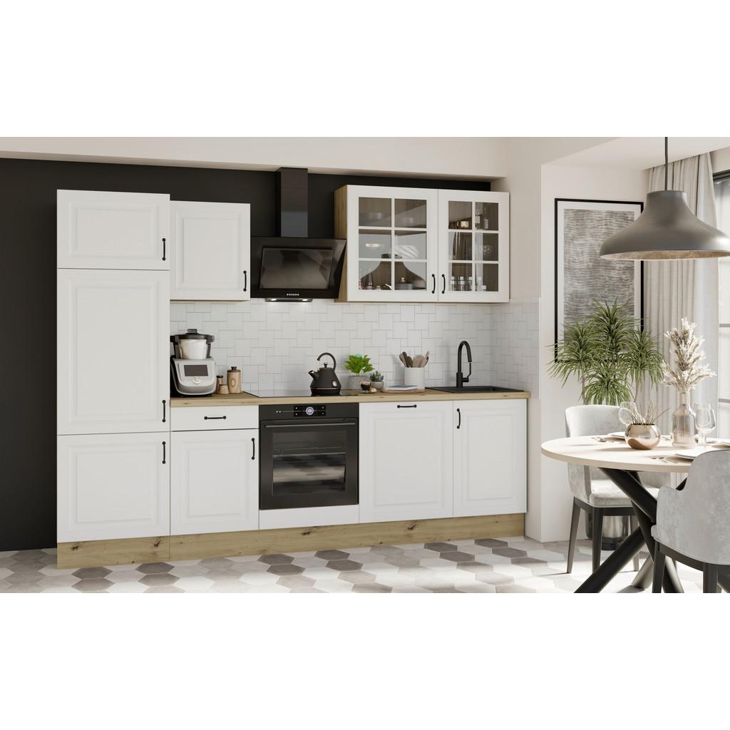 Küchenleerblock Stina 280cm Eiche Dekor/ Weiß