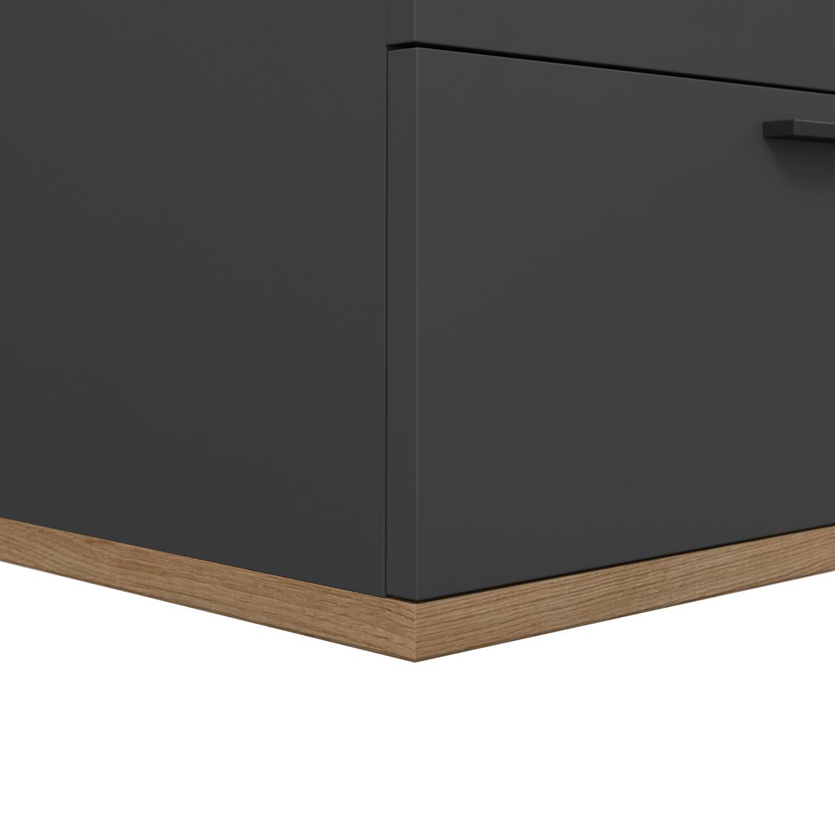 Waschbeckenunterschrank Cotia Cotlu B: 57 cm Anthrazit - Eichefarben/Anthrazit, MODERN, Keramik/Holzwerkstoff (140/57/48cm) - James Wood