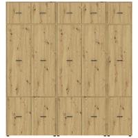 Kleiderschrank Kivo Eiche Artisan Dekor, B: 225 Cm - Eiche Artisan, Basics, Holzwerkstoff (225/239,40/52,1cm)