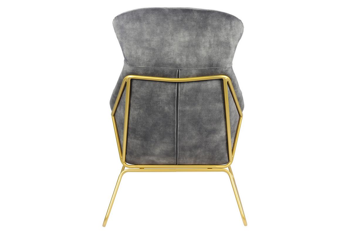 Sessel Grau B: 73 Cm - Messingfarben/Grau, MODERN, Textil (73/102/80cm) - Livetastic