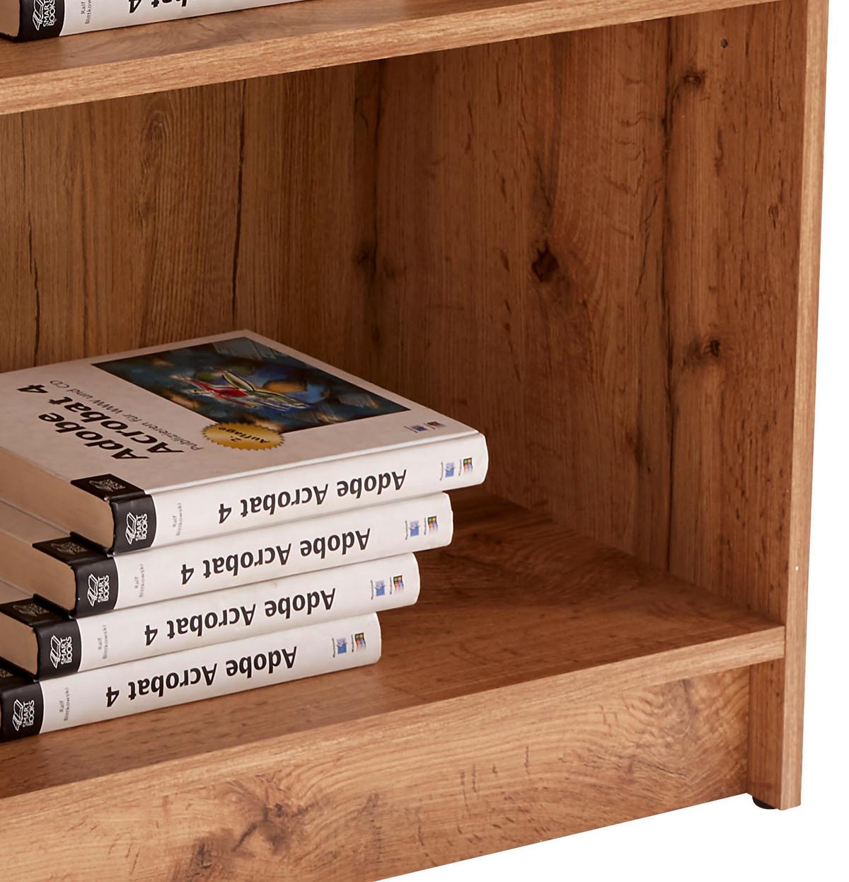 Regal 4-You New B 74 cm, Eiche Dekor - Eichefarben/Schwarz, MODERN, Holzwerkstoff (74/111,5/34,6cm)