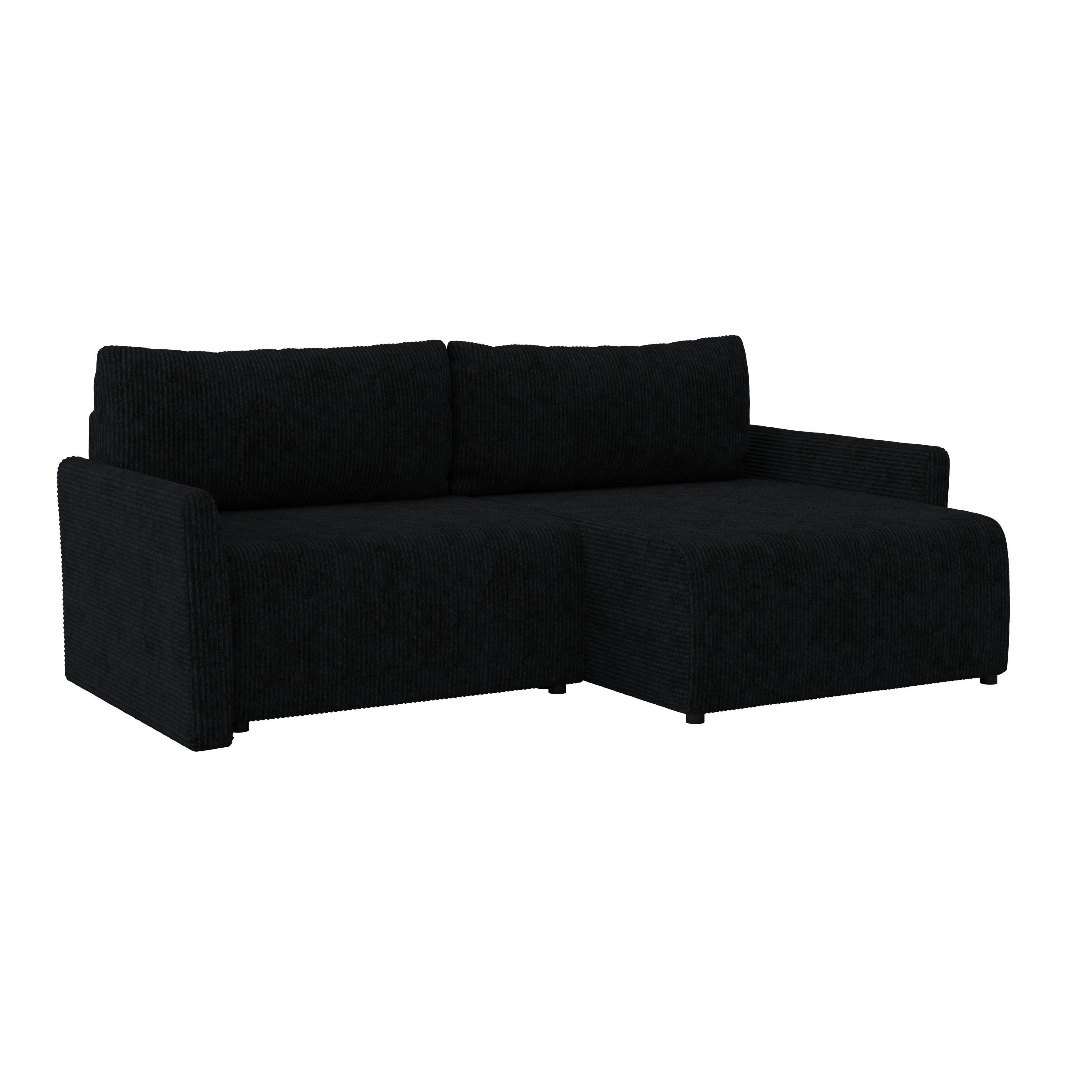 Ecksofa Sonos - Ecru/Schwarz, MODERN, Textil (228/146cm)