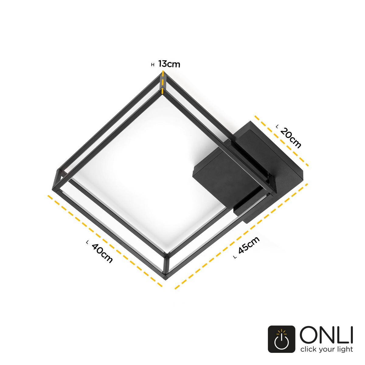 LED-Deckenleuchte 5002/Plmn - Schwarz, Design, Metall (45/45/13cm)