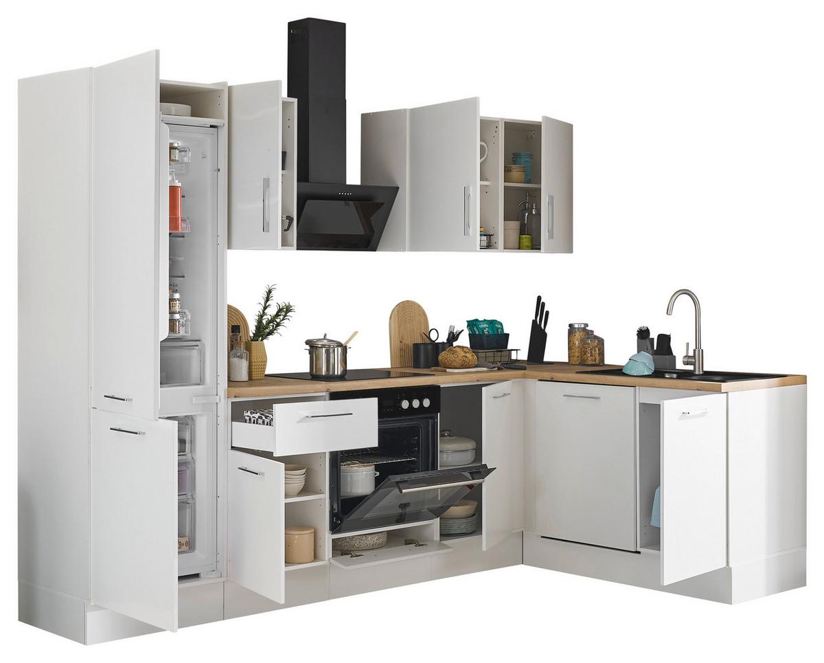 Eckküche Turin Weiß/eiche Dekor 280x175 Cm - Weiß/Eiche Artisan, Basics, Holzwerkstoff (280/175cm) - MID.YOU