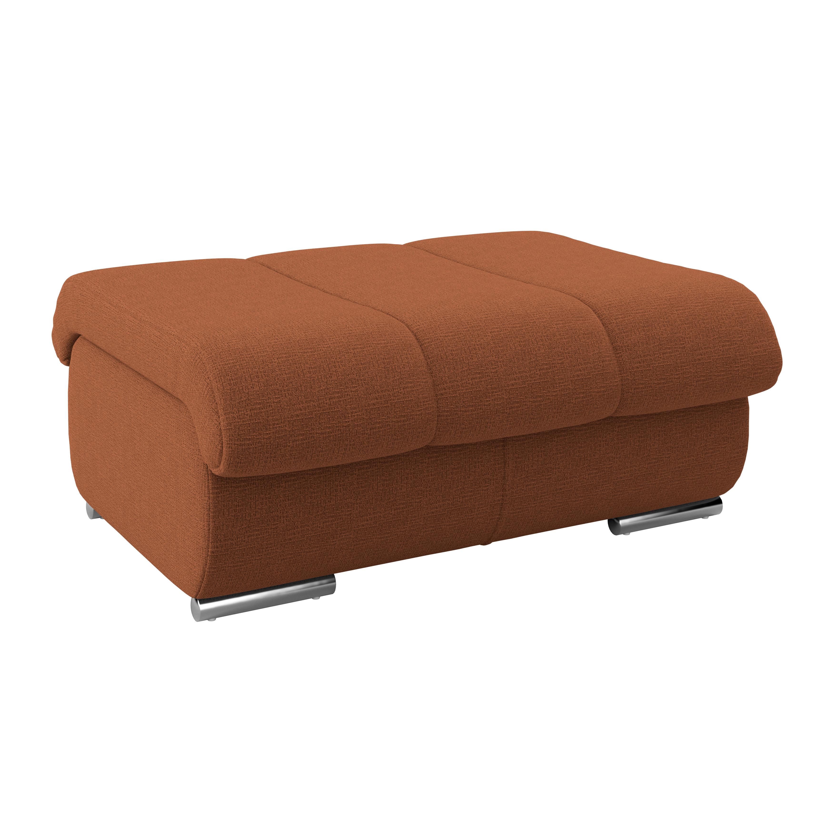 Hocker Multi terracotta, B: 100cm - Chromfarben/Terracotta, MODERN, Textil (100/43/80cm) - Luca Bessoni