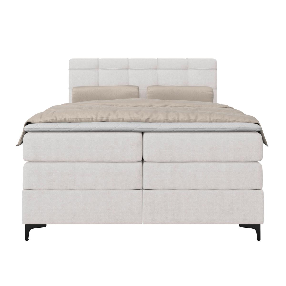 Boxspringbett MITTO Champagner 140x200 cm - Champagner/Schwarz, KONVENTIONELL, Textil/Metall (140/200cm)
