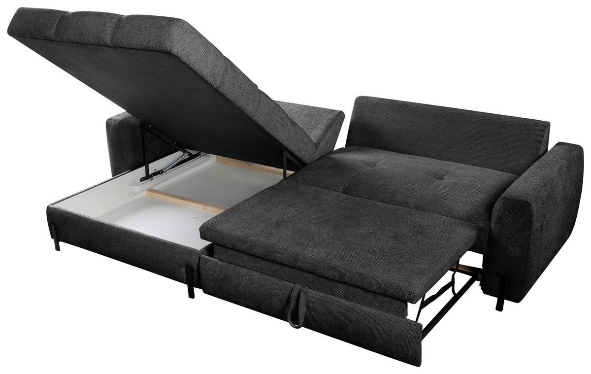 Ecksofa Naomi Anthrazit/Schwarz, 162 cm - Anthrazit/Schwarz, Design, Textil (162/265cm) - MID.YOU