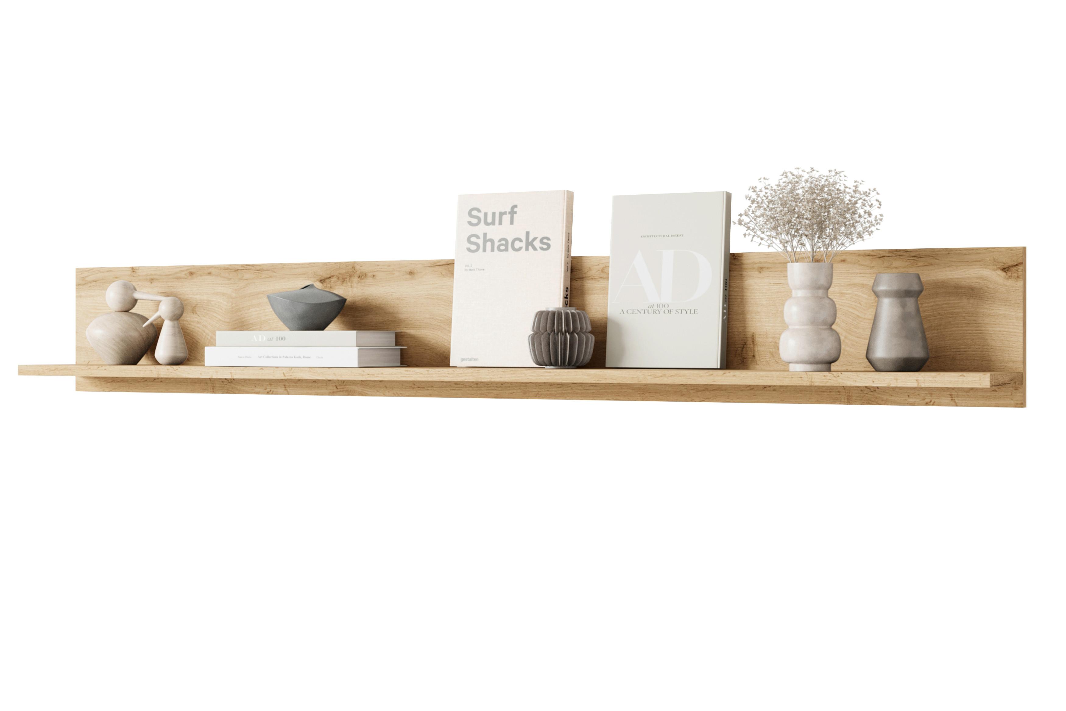 Wandboard Vera Eiche Wotan D. B: 138,5cm - Eiche Wotan, Design, Holzwerkstoff (138,5/18/12cm) - Livetastic