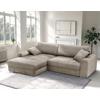 Ecksofa Larnaca, Cappuccino Schenkel: 177x269 cm - Chromfarben/Cappuccino, Design, Textil (177/269cm) - Livetastic