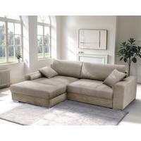 Ecksofa Larnaca, Cappuccino Schenkel: 177x269 Cm - Chromfarben/Cappuccino, Design, Textil (177/269cm) - Livetastic