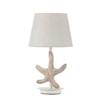 Tischleuchte Stellina Perlmutt L: 25 Cm - Perlmutt/Weiß, Natur, Kunststoff/Metall (25/25/48cm)