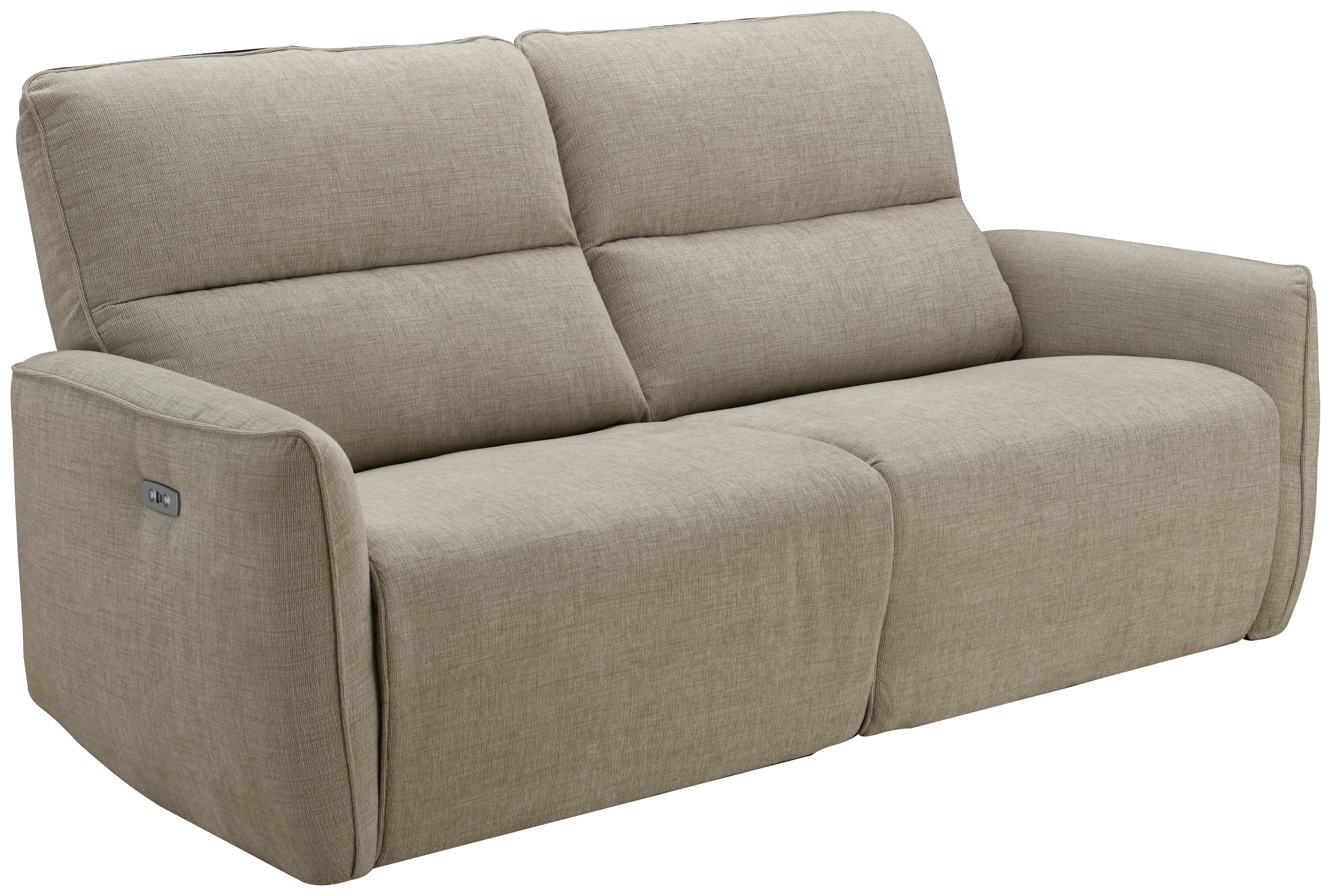 2-Sitzer-Sofa Steffi inkl. Elektr. Relaxfunktion B:196 cm - Beige/Schwarz, KONVENTIONELL, Holz/Textil (196/98/93cm) - Livetastic