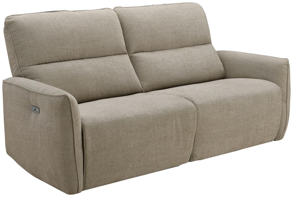 2-sitzer-sofa Steffi Inkl. Elektr. Relaxfunktion B:196 Cm - Beige/Schwarz, KONVENTIONELL, Holz/Textil (196/98/93cm) - Livetastic