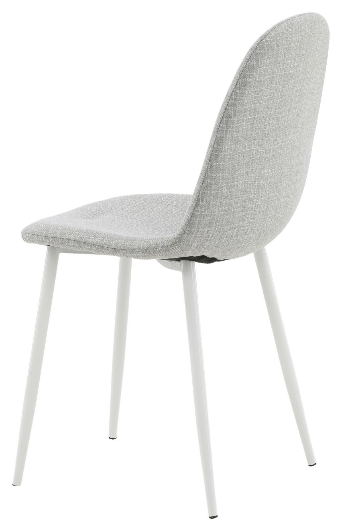 Stuhl-set Polar - Hellgrau/Weiß, Design, Textil/Metall (44/87/53cm) - Livetastic