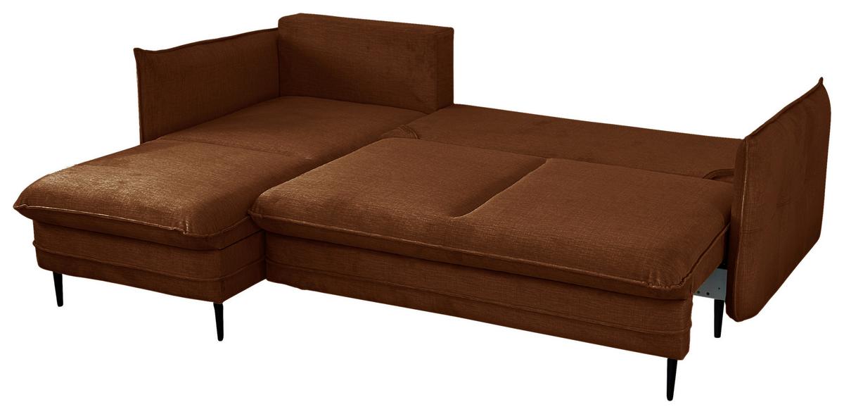 Ecksofa Melody - Rostfarben/Schwarz, Design, Textil (170/235cm) - MID.YOU